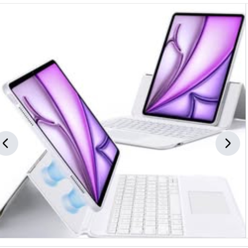 Magnetic Floating iPad Keyboard Case with Trackpad – White